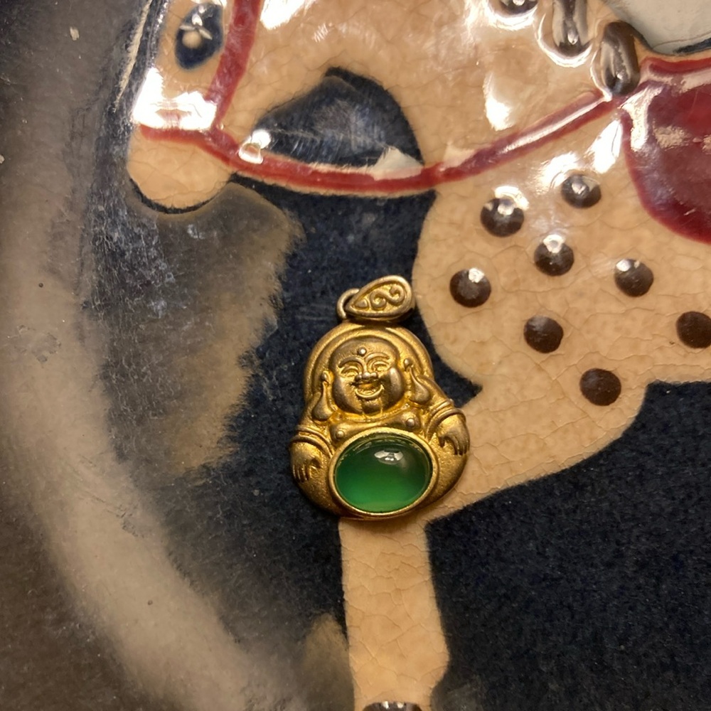 Sterling Silver Jade Buddha Pendant